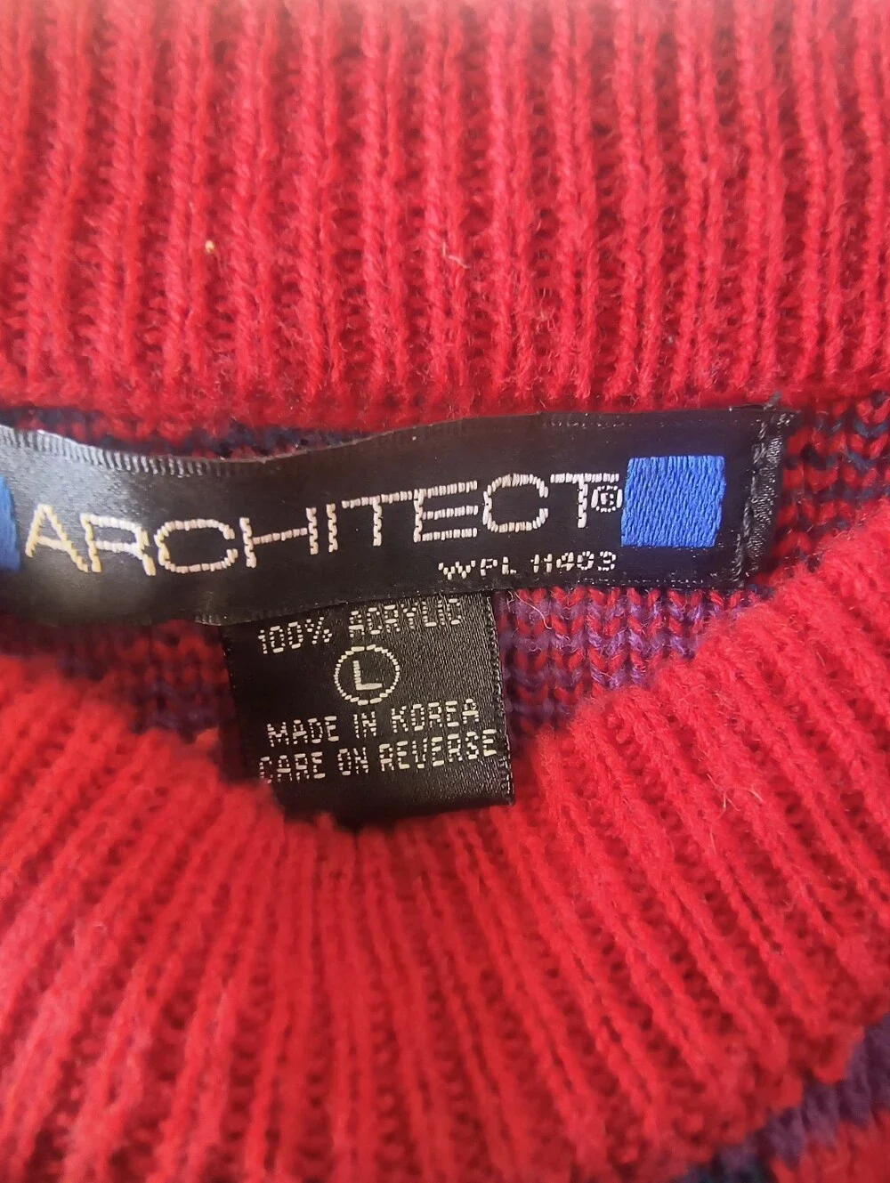 Vintage Architect Geometric Shape Grandpa Red Sweater Large